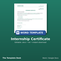 Internship Certificate – cover