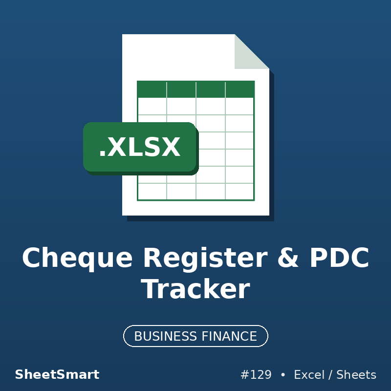 Cheque Register & PDC Tracker – Excel template