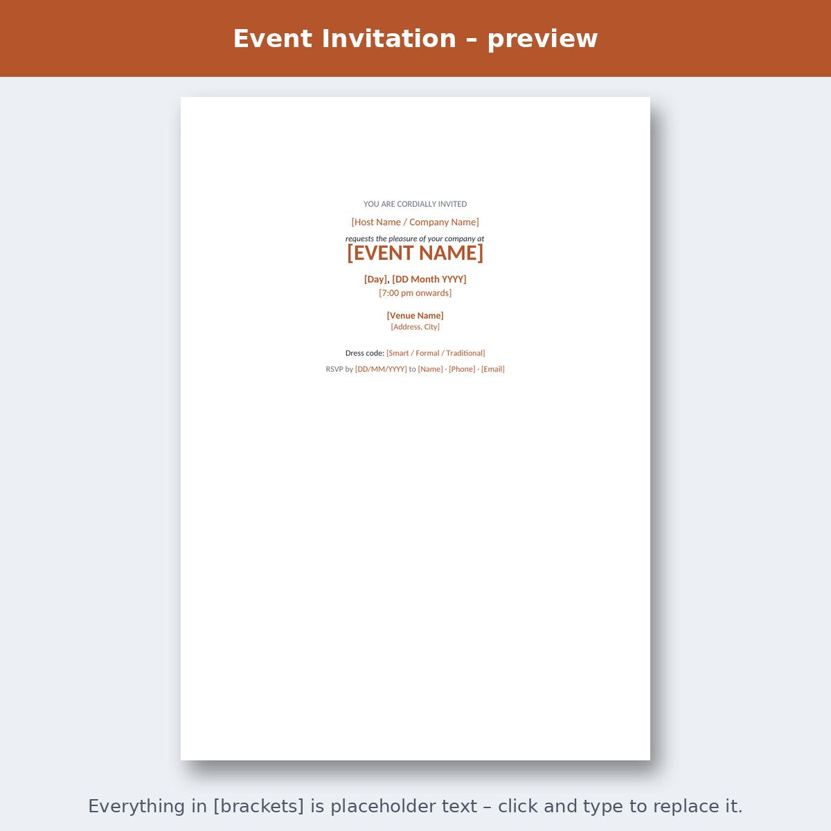 Event Invitation – preview
