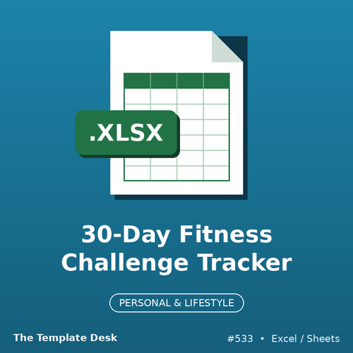 30-Day Fitness Challenge Tracker – Excel template