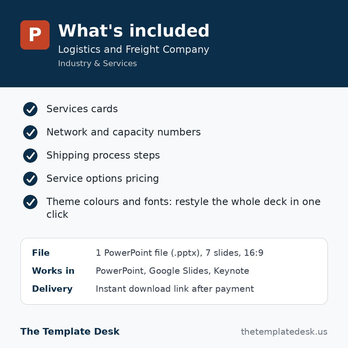 Logistics and Freight Company – what's included