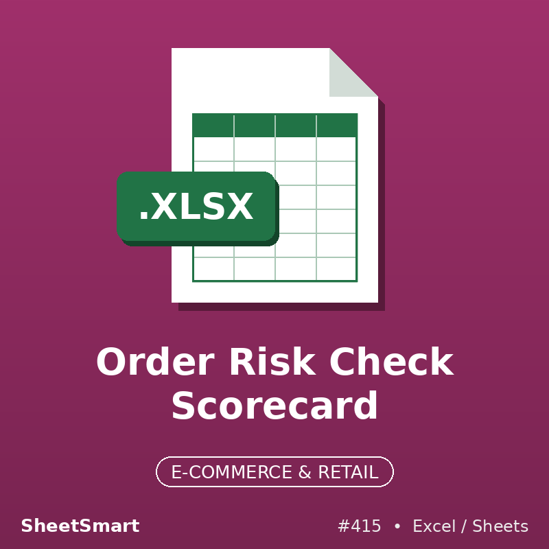 Order Risk Check Scorecard – Excel template