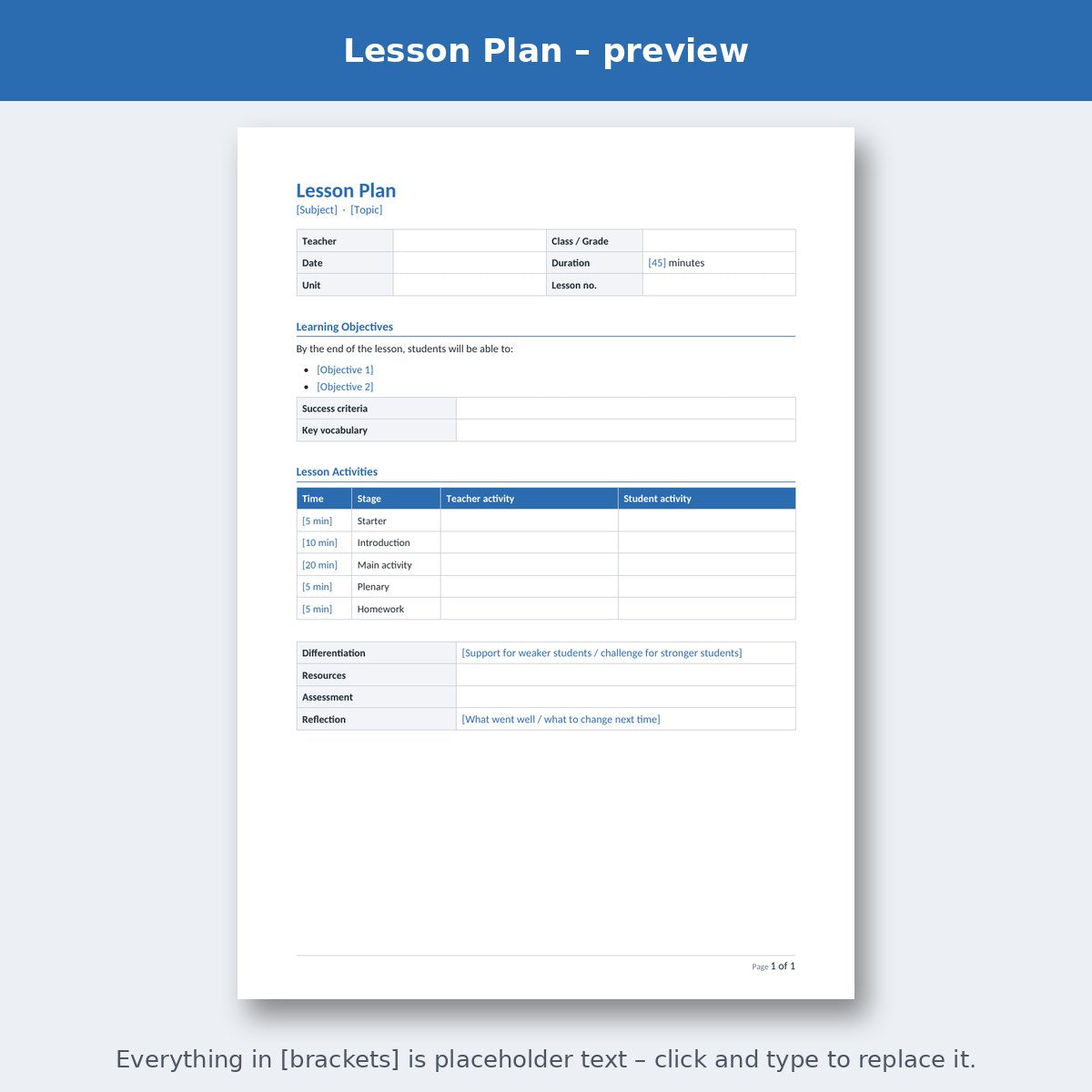 Lesson Plan – preview