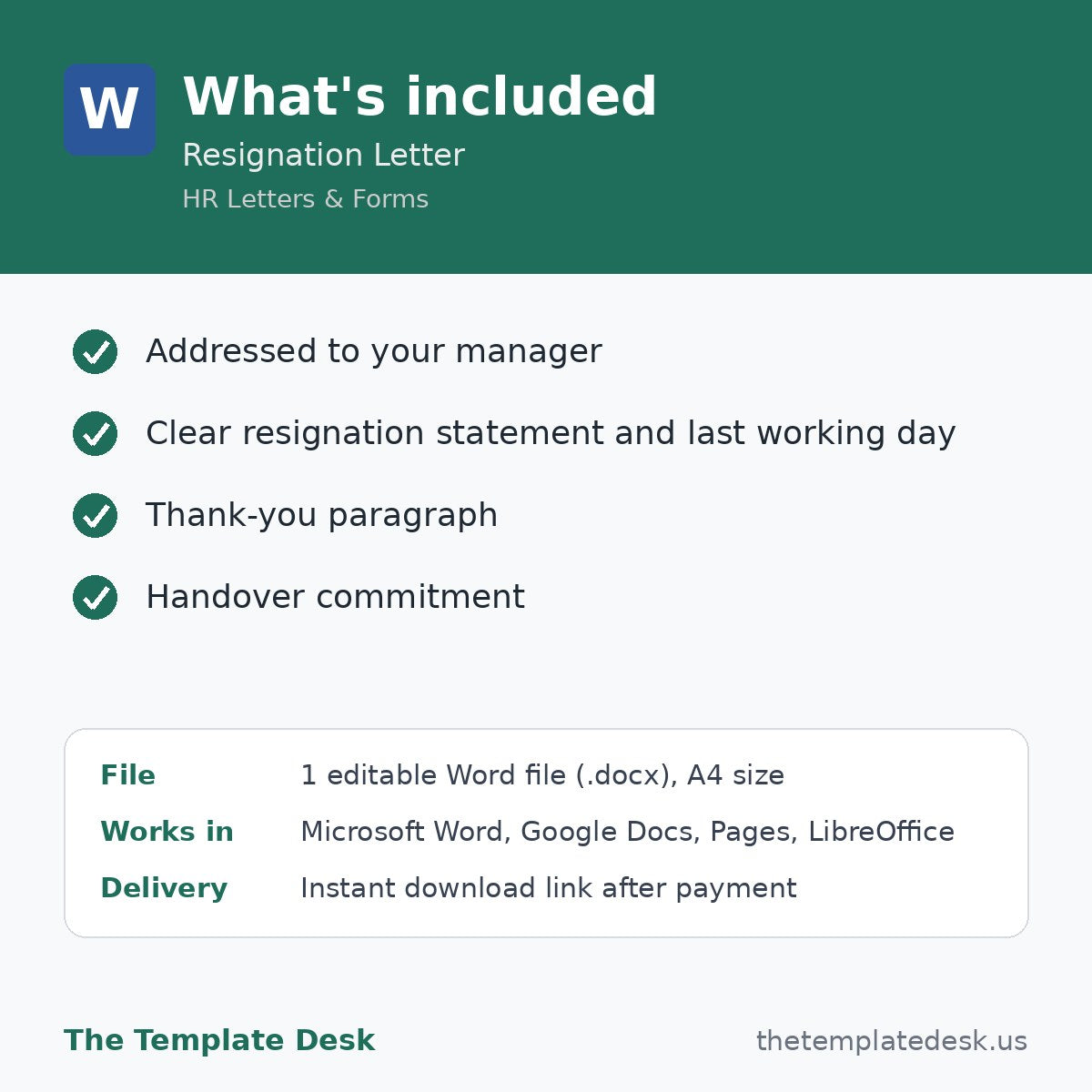 Resignation Letter – what's included