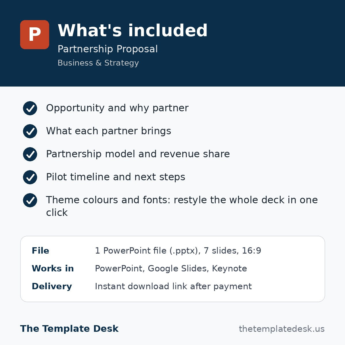 Partnership Proposal – what's included