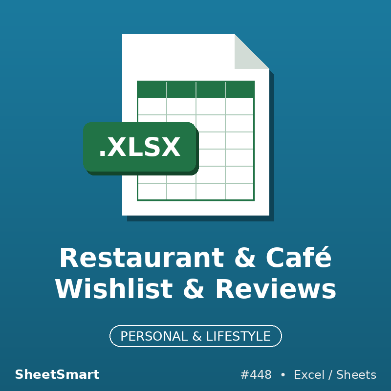 Restaurant & Café Wishlist & Reviews – Excel template