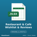 Restaurant & Café Wishlist & Reviews – Excel template