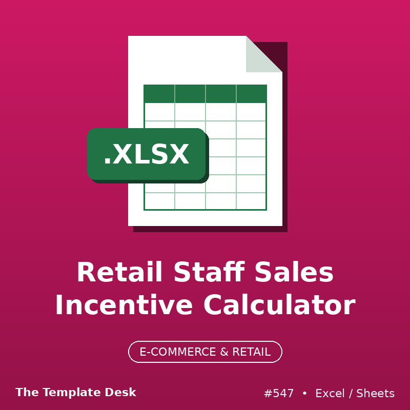 Retail Staff Sales Incentive Calculator – Excel template