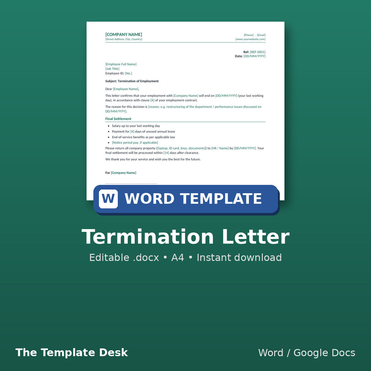 Termination Letter – cover