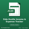 Side Hustle Income & Expense Tracker – Excel template