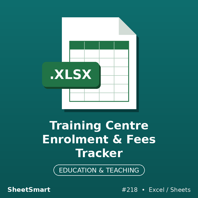 Training Centre Enrolment & Fees Tracker – Excel template