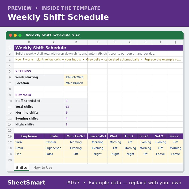 Weekly Shift Schedule – sheet preview