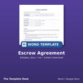 Escrow Agreement – cover