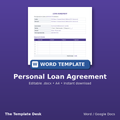 Personal Loan Agreement – cover