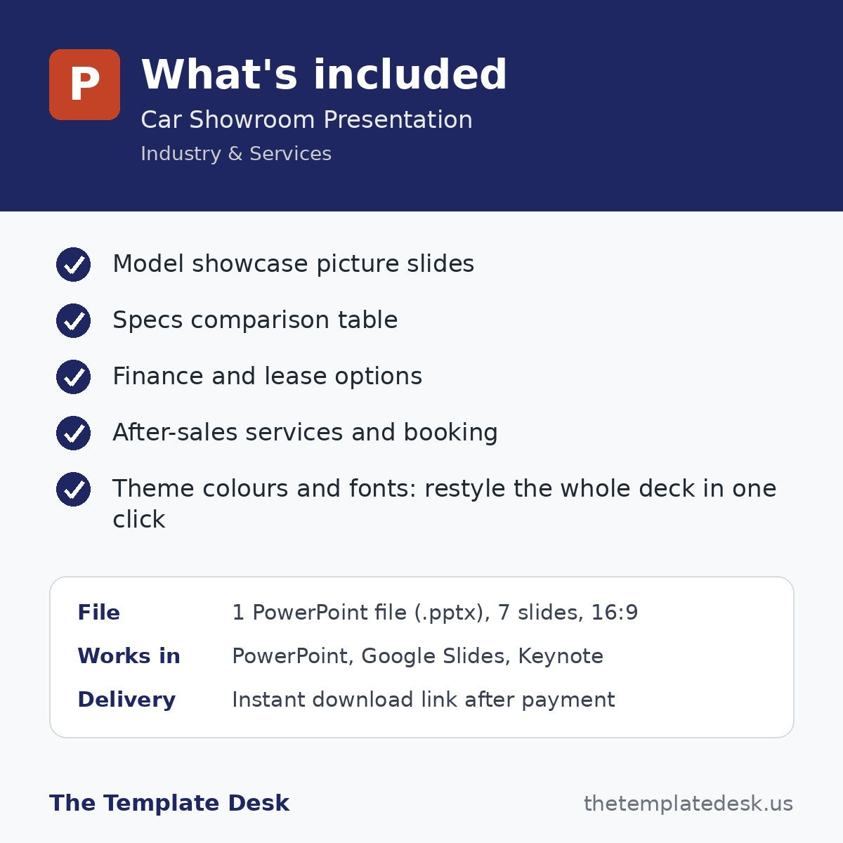 Car Showroom Presentation – what's included