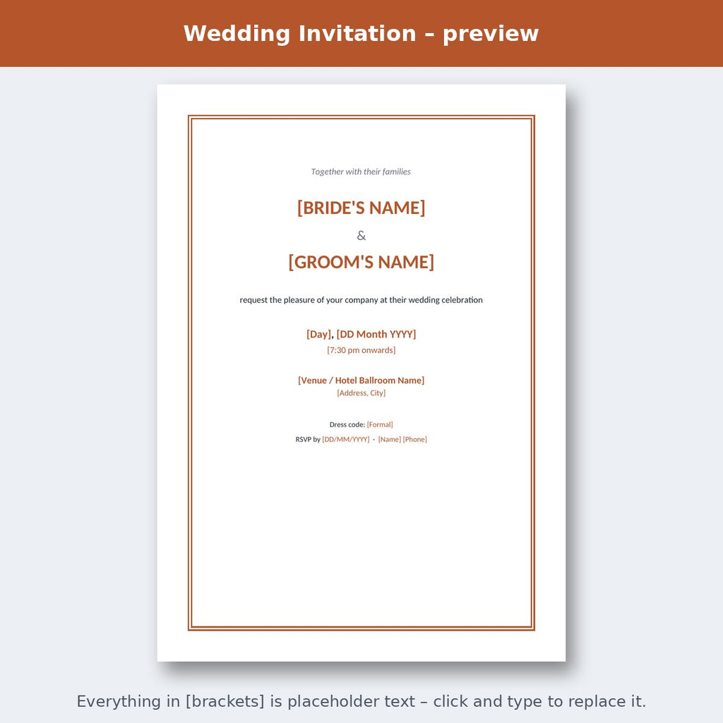 Wedding Invitation – preview