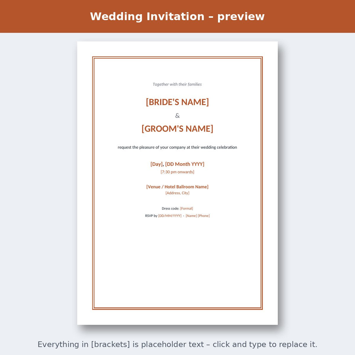Wedding Invitation – preview
