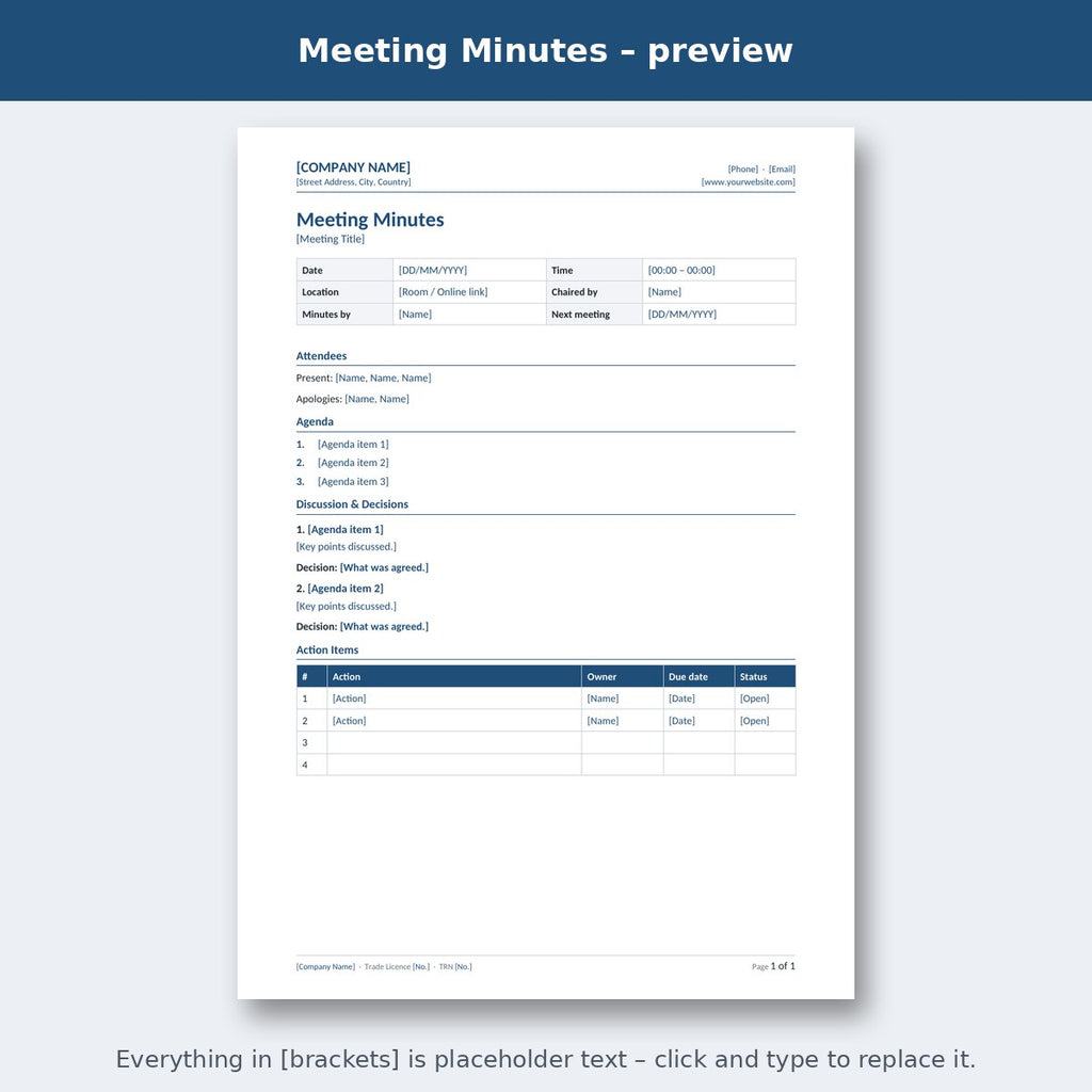 Meeting Minutes – preview