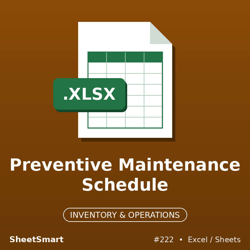 Preventive Maintenance Schedule – Excel template