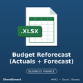 Budget Reforecast (Actuals + Forecast) – Excel template