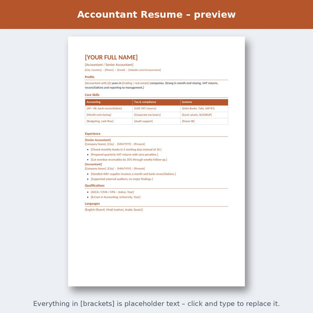 Accountant Resume – preview
