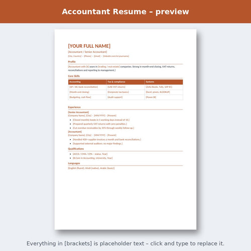 Accountant Resume – preview