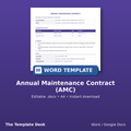 Annual Maintenance Contract (AMC) – cover