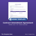 Contract Amendment Agreement – cover