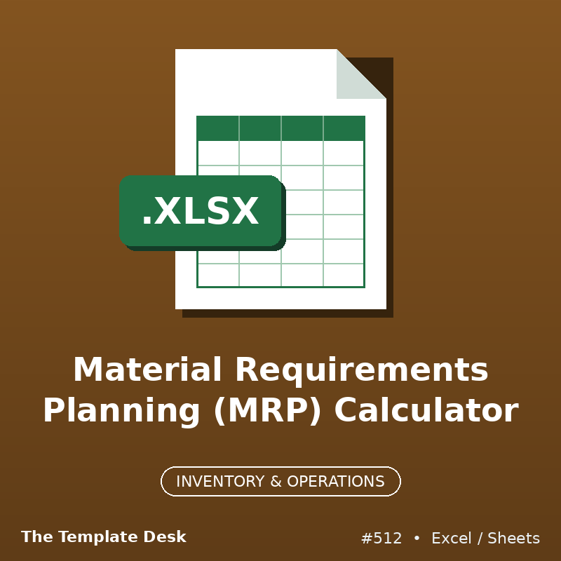 Material Requirements Planning (MRP) Calculator – Excel template