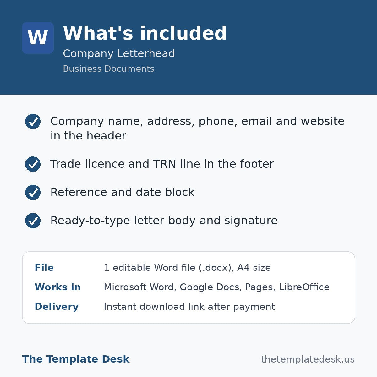 Company Letterhead – what's included
