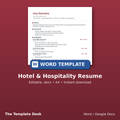 Hotel & Hospitality Resume – cover
