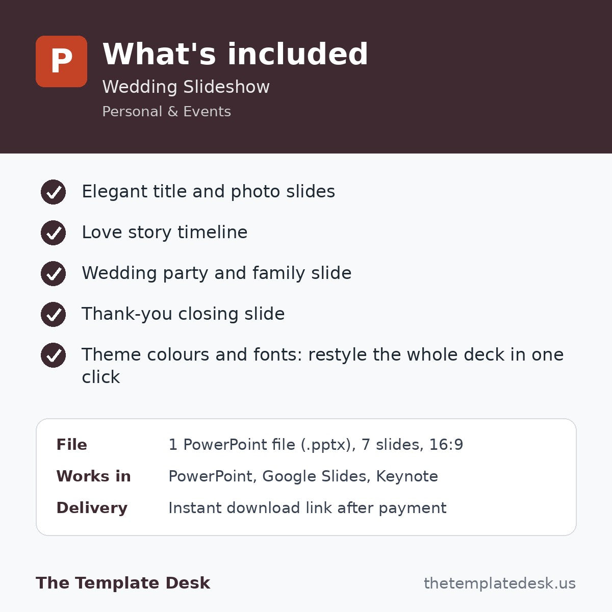 Wedding Slideshow – what's included