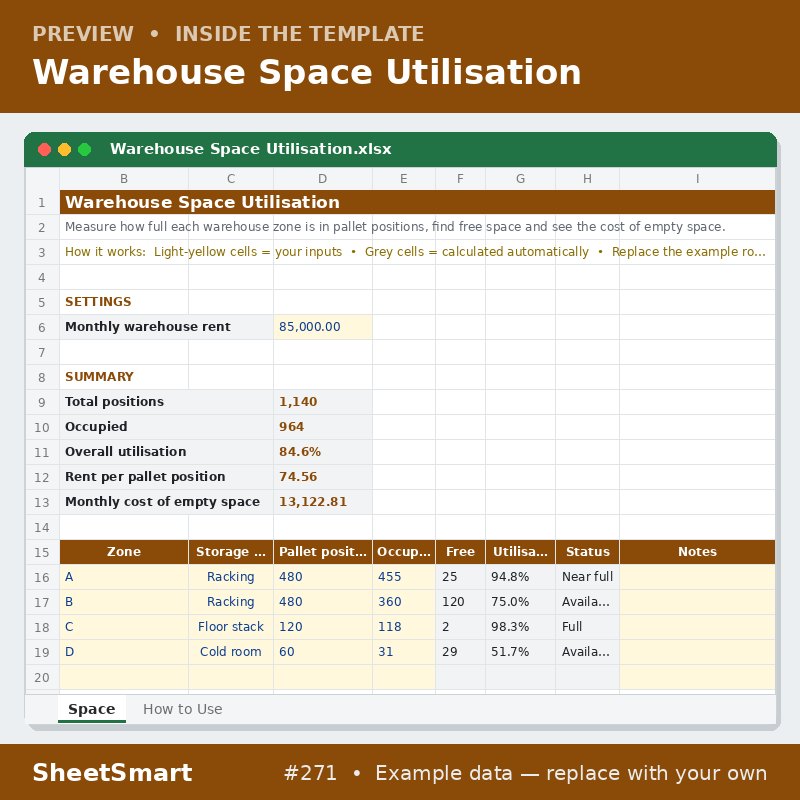 Warehouse Space Utilisation – sheet preview