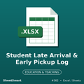 Student Late Arrival & Early Pickup Log – Excel template