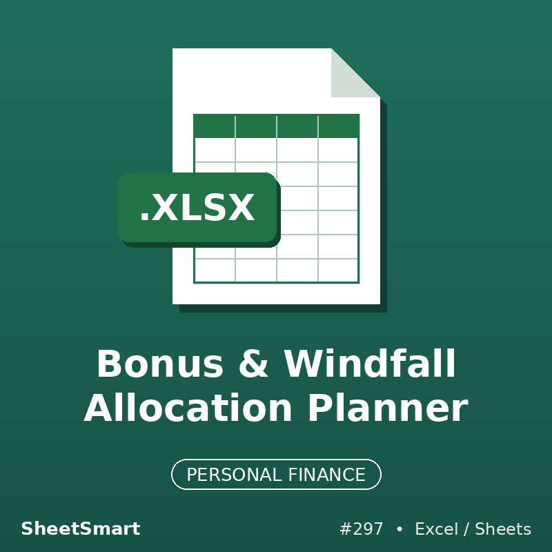 Bonus & Windfall Allocation Planner – Excel template