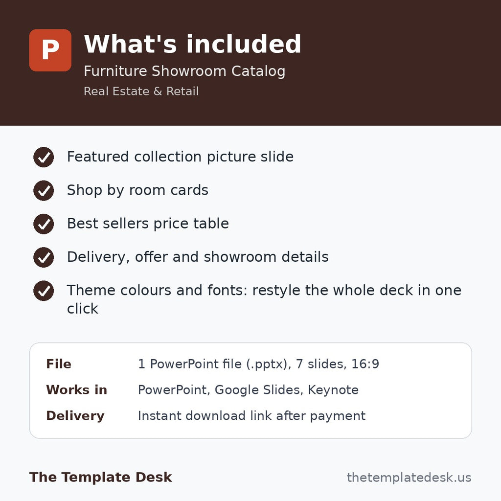 Furniture Showroom Catalog – what's included
