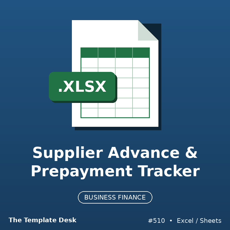 Supplier Advance & Prepayment Tracker – Excel template