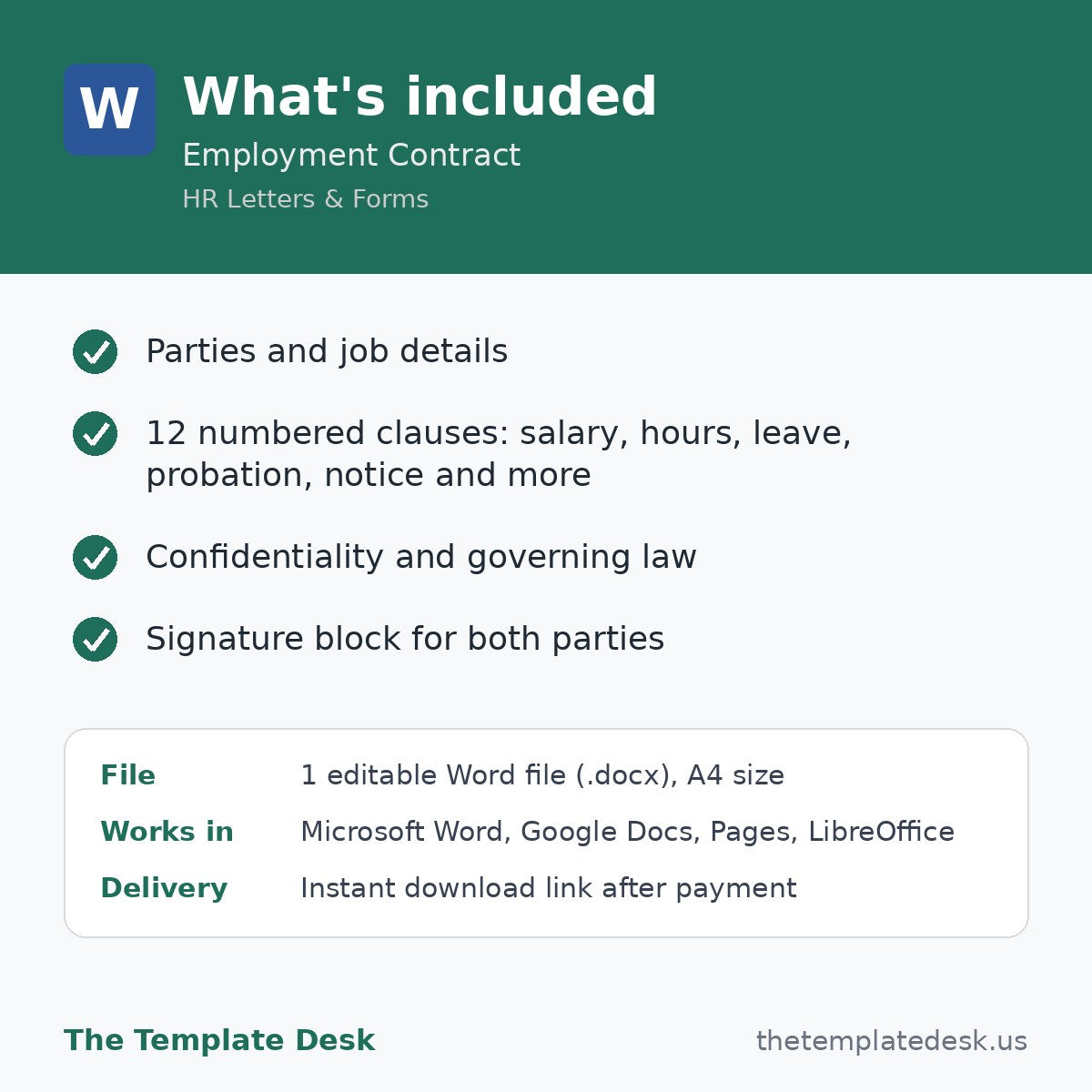 Employment Contract – what's included