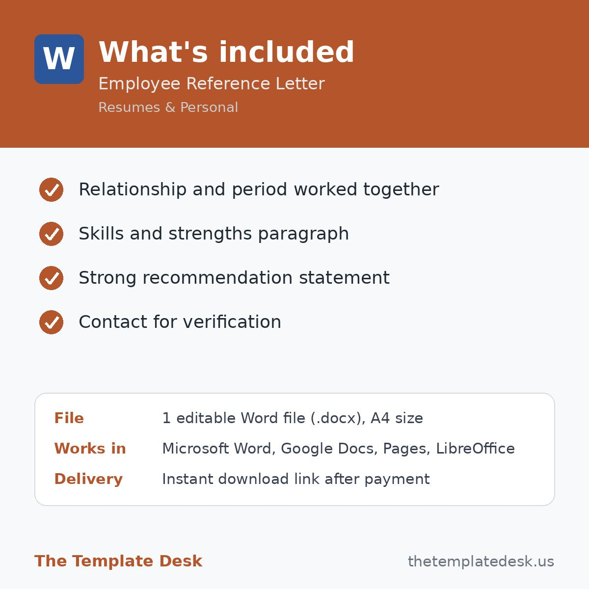 Employee Reference Letter – what's included