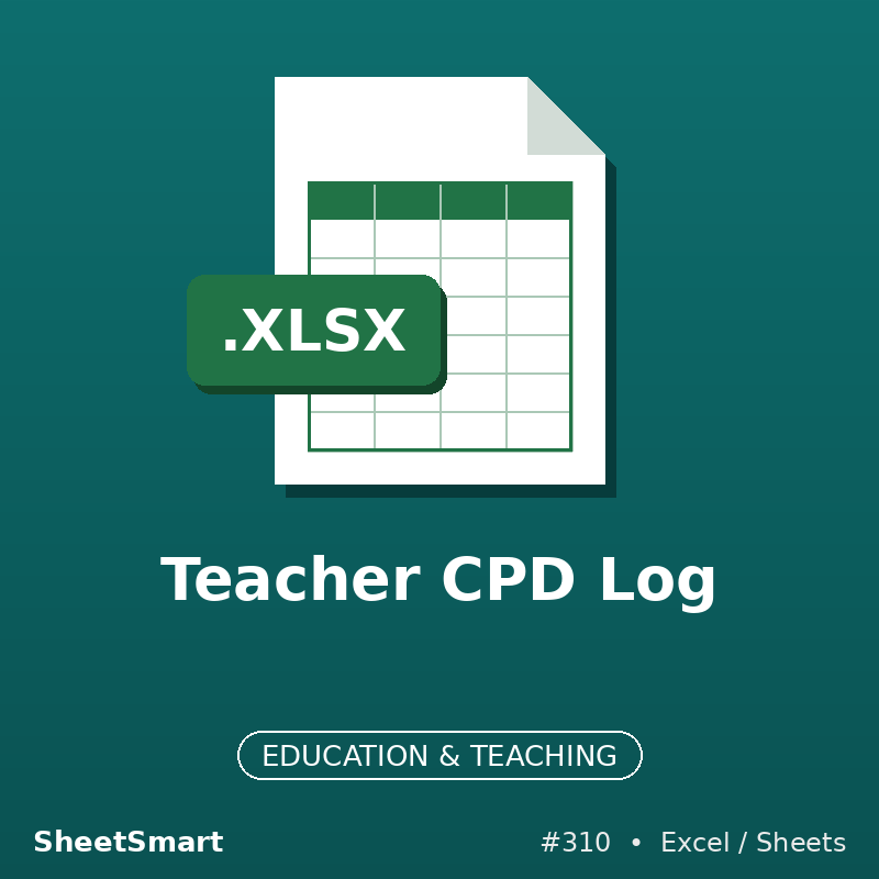Teacher CPD Log – Excel template
