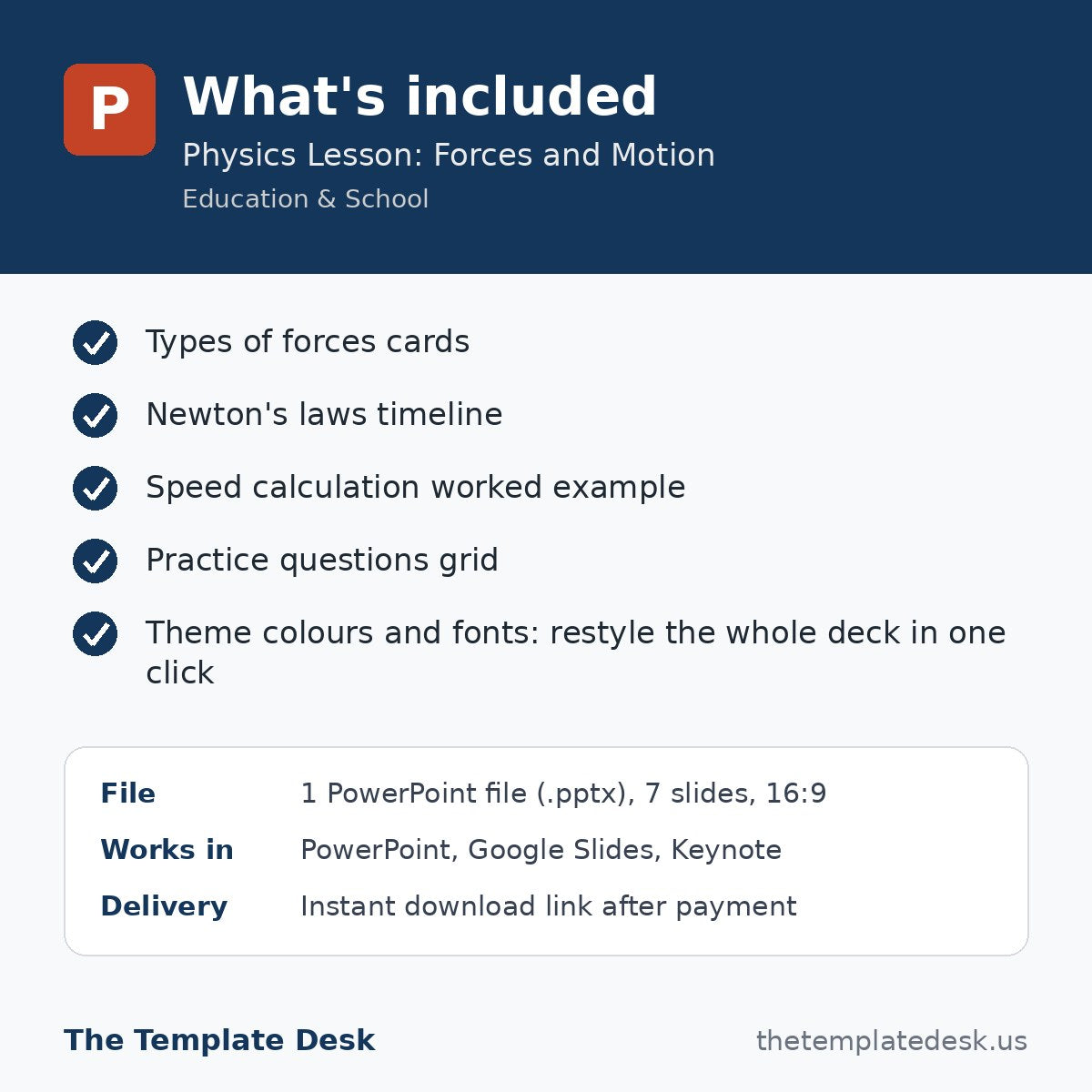 Physics Lesson: Forces and Motion – what's included