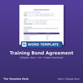 Training Bond Agreement – cover