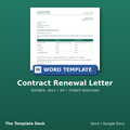 Contract Renewal Letter – cover