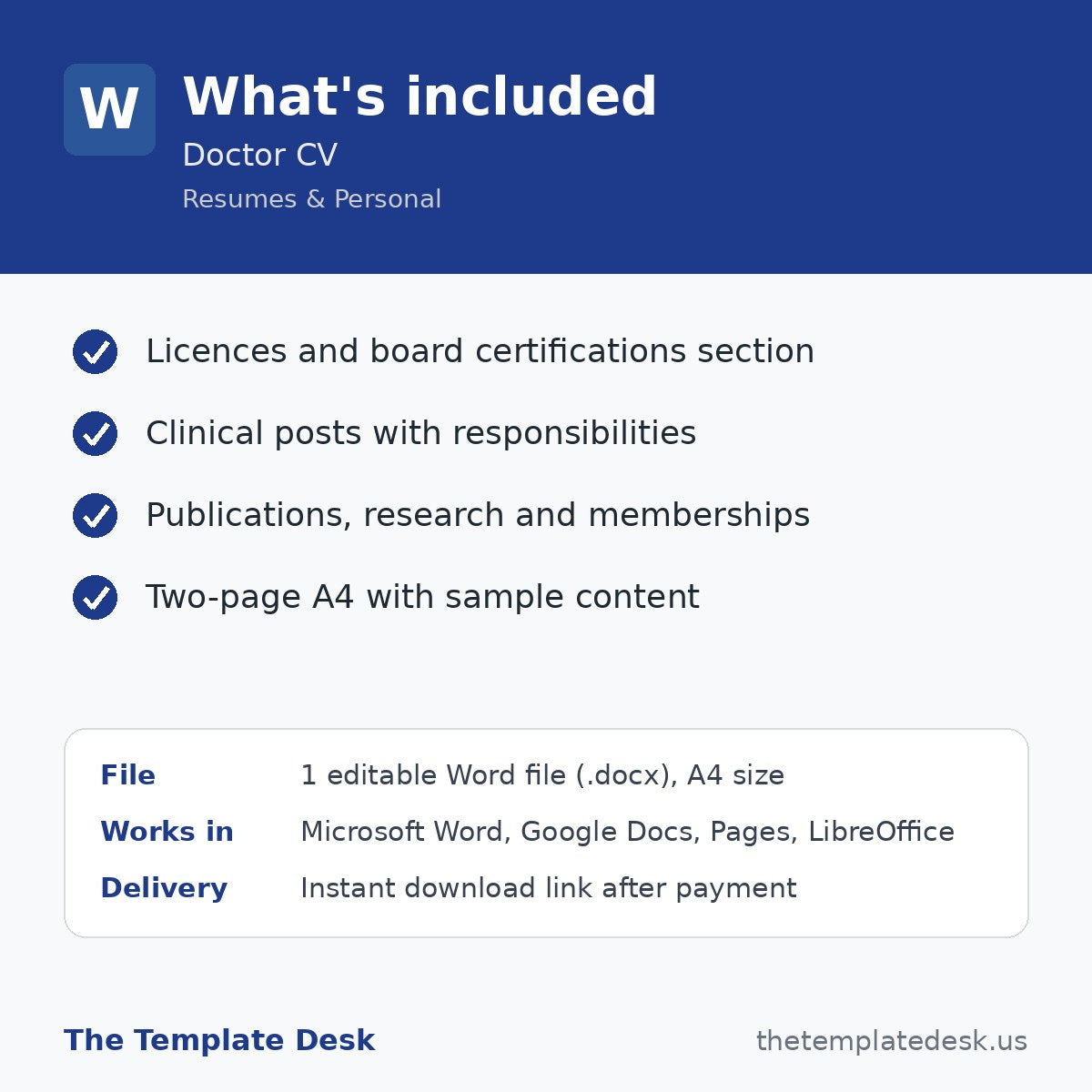 Doctor CV – what's included