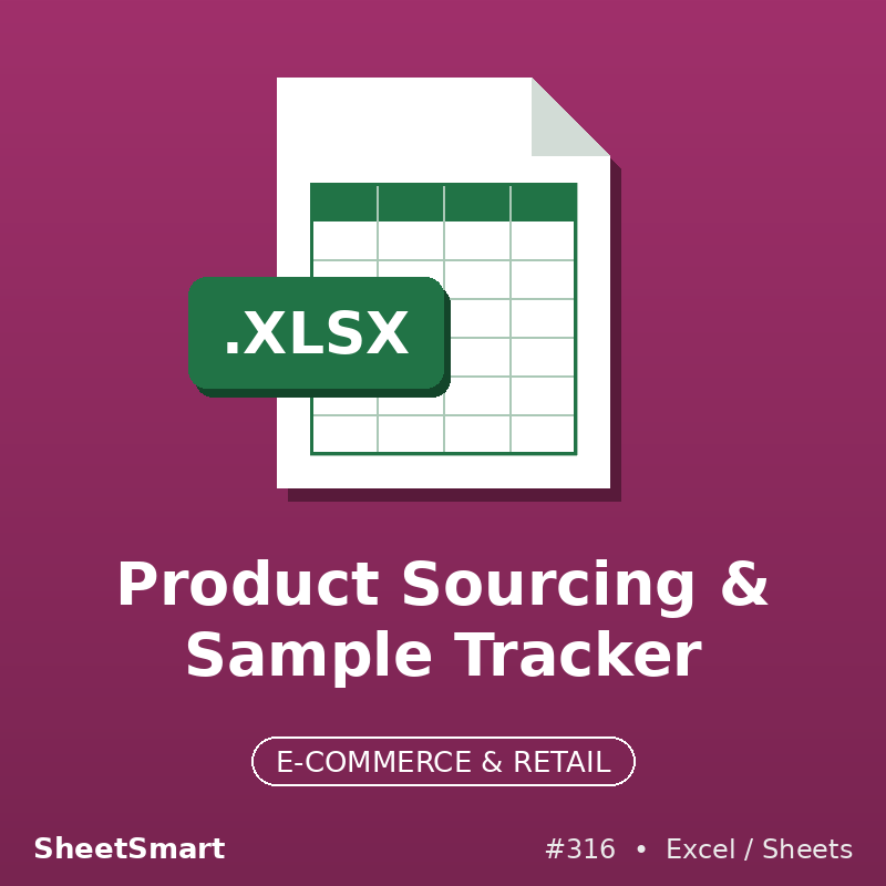 Product Sourcing & Sample Tracker – Excel template