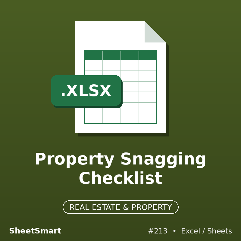 Property Snagging Checklist – Excel template