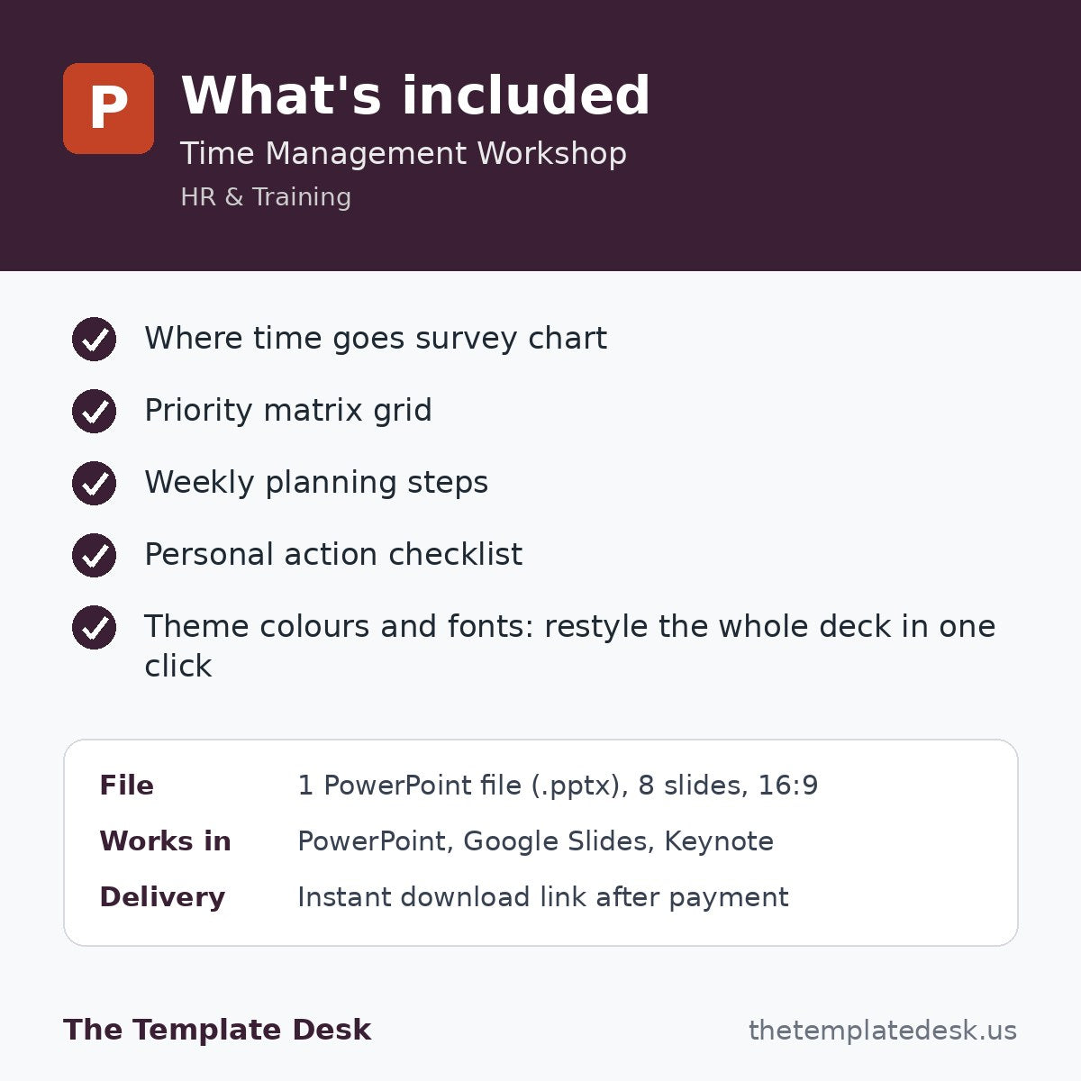 Time Management Workshop – what's included
