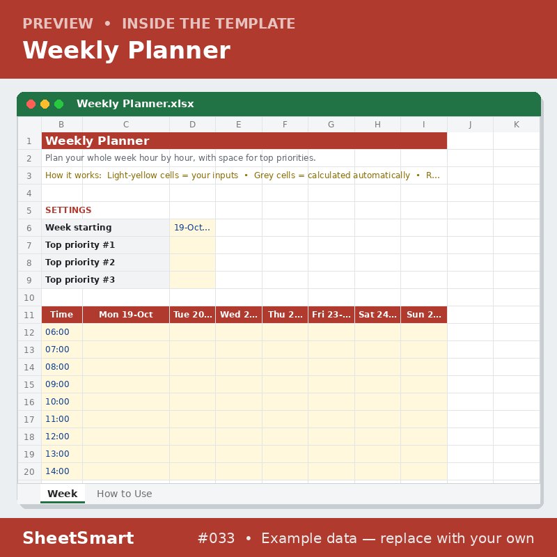 Weekly Planner – sheet preview