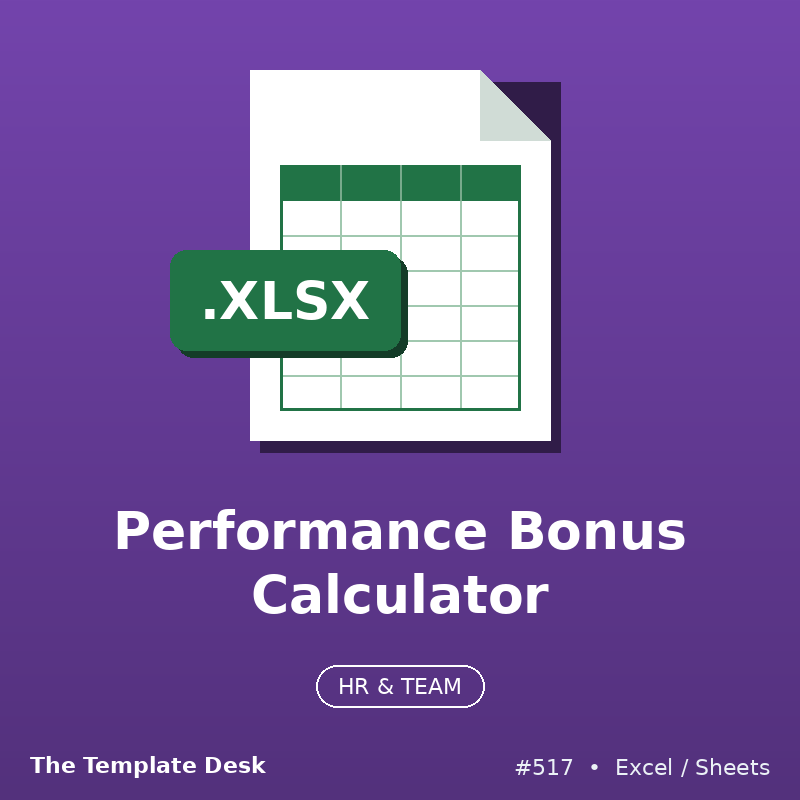 Performance Bonus Calculator – Excel template