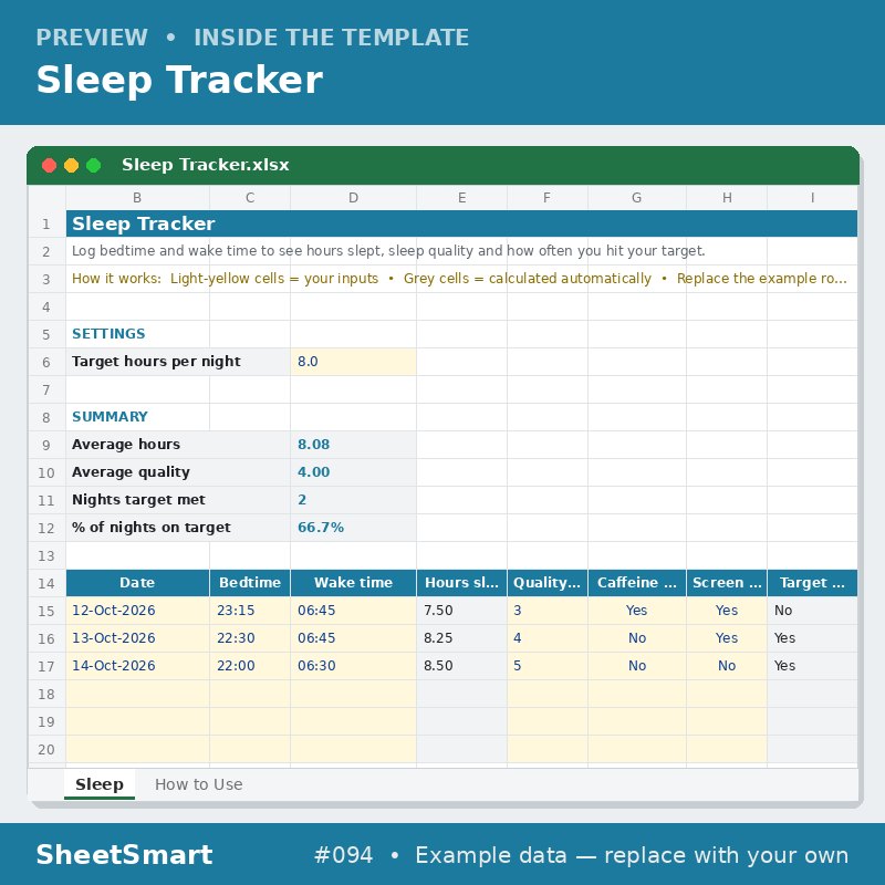 Sleep Tracker – sheet preview
